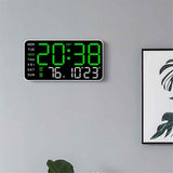 Large Digital Wall Clock, Led Alarm Clock with Big Digits, Date, Temperature, DST, Modern Decor Design for Desk,Brightness for Room, Bedroom, Gift, Yougster and Elderly(White shell green light) In Australia - Darrahopens