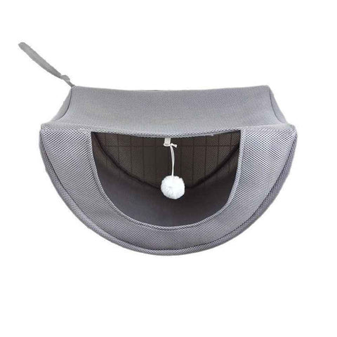 Cat cage hammock with ball, adjustable soft pet bed set for hanging, suitable for cats, ferrets, puppies, rabbits or small pets, indoor pets, suitable for all seasons（grey S） In Australia - Darrahopens