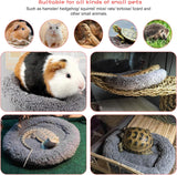 Warm Guinea Pig Bed,  Outer Inner Diameter Hamster Beds with Plush, Machine Washable Small Pet Hideout, Cozy Carrier Cage Accessories for Small Dwarf Rabbits Hedgehog Squirrel Ferret（grey） In Australia - Darrahopens