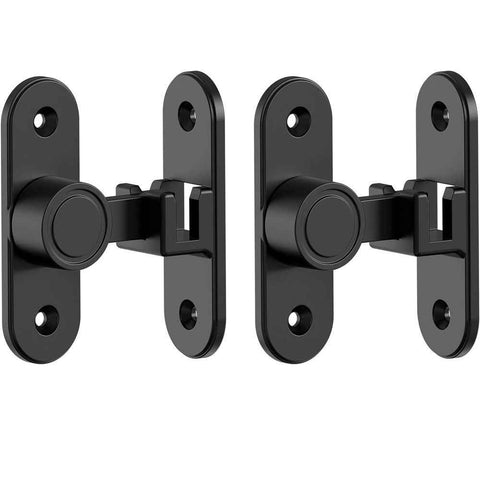 Barn Door Locks, 90/180 Degree Right Angle Flip Gate Latch Fit for Bedroom, Garden, Cabinet - Sturdy and Secure Sliding Barn Door Lock (Black-2 Pcs) In Australia - Darrahopens