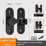 Barn Door Locks, 90/180 Degree Right Angle Flip Gate Latch Fit for Bedroom, Garden, Cabinet - Sturdy and Secure Sliding Barn Door Lock (Black-2 Pcs) In Australia - Darrahopens