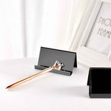 2pcs Business Card Holder, Reflective  Stainless Steel Desktop Name Cards Display Stand for Office Desk, Black In Australia - Darrahopens