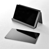 2pcs Business Card Holder, Reflective  Stainless Steel Desktop Name Cards Display Stand for Office Desk, Black In Australia - Darrahopens