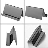 2pcs Business Card Holder, Reflective  Stainless Steel Desktop Name Cards Display Stand for Office Desk, Black In Australia - Darrahopens