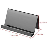 2pcs Business Card Holder, Reflective  Stainless Steel Desktop Name Cards Display Stand for Office Desk, Black In Australia - Darrahopens
