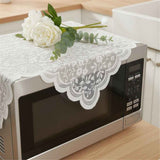 2pcs Small Square Tablecloth Elegant White Lace Jacquard Square Tablecloths Table Topper Decoration Cover for Home Dresser Scarf and Table Centerpiece 60*60cm In Australia - Darrahopens