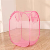 2pcs Portable Mesh Pop Up Laundry Hamper Pink Vertical Collapsible Laundry Basket With Strong Handles for Easy Storage, Suitable for Bedroom, College Dorms, Travel, 30*30*46cm In Australia - Darrahopens