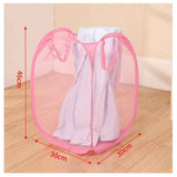 2pcs Portable Mesh Pop Up Laundry Hamper Pink Vertical Collapsible Laundry Basket With Strong Handles for Easy Storage, Suitable for Bedroom, College Dorms, Travel, 30*30*46cm In Australia - Darrahopens