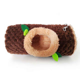 2-piece set of small animal hammocks, warm plush hanging tunnels, and double-layer hammock cages, suitable for rocking hammocks hiding ferrets, guinea pigs, Totoro, squirrels, mice, and hamsters, brown In Australia - Darrahopens