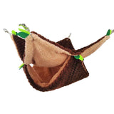 2-piece set of small animal hammocks, warm plush hanging tunnels, and double-layer hammock cages, suitable for rocking hammocks hiding ferrets, guinea pigs, Totoro, squirrels, mice, and hamsters, brown In Australia - Darrahopens
