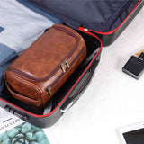 Toiletry Bag for Men, Hanging Travel Shaving Dopp Kit for Men and Women, Water-resistant Toiletries Organizer Bags, PU Leather Cosmetic Bags for Makeup Accessories (Light Brown) In Australia - Darrahopens