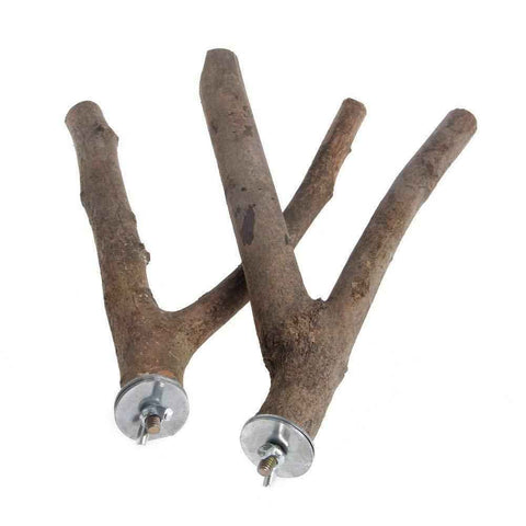 2 pieces of parrot habitat natural bird bracket grinding claws climbing wooden cage accessories and toys, suitable for long tailed parrots, love birds, parrots, parrots, and finches (15cm) In Australia - Darrahopens