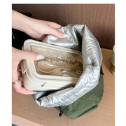 Canvas Drawstring Lunch Bag Insulated Lunch Tote Japanese Style Bento Tote Bag Reusable Lunch Bag with Handle and Drawstring（olive drab） In Australia - Darrahopens