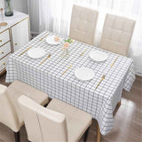 Rectangular checkered tablecloth PEVA for kitchen dining, picnic and camping, wrinkle free and washable tablecloth, black+white, 137*90cm In Australia - Darrahopens