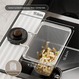 Kitchen Sink Strainer with Filter Mesh Bag, Suction Cup Food Waste Filter Basket, Foldable Washing Vegetables and Fruits Drying Bag Holder (Black Sink Strainer2pcs +100pcs Mesh Bag)