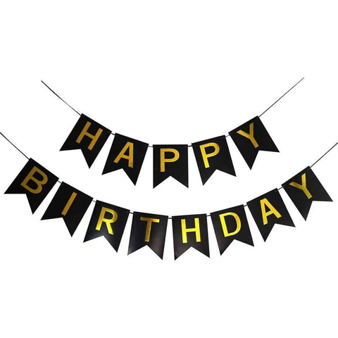 2pcs Black Gold Happy Birthday Banner Birthday Party Supplies for Adult Boy Girl  Black Bday Party Decorations & Decor for Men & Women. In Australia - Darrahopens