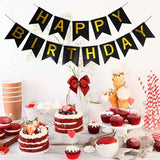 2pcs Black Gold Happy Birthday Banner Birthday Party Supplies for Adult Boy Girl  Black Bday Party Decorations & Decor for Men & Women. In Australia - Darrahopens
