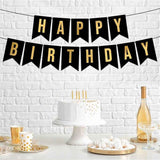 2pcs Black Gold Happy Birthday Banner Birthday Party Supplies for Adult Boy Girl  Black Bday Party Decorations & Decor for Men & Women. In Australia - Darrahopens