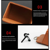 2pcs Car Vent Storage Bag, PU Leather Automotive Dashboard Organizer Pocket with Hook, Portable Vehicle Hanging Storage Pouch for Key, Coin, Cell Phone, Sunglasses （brown） In Australia - Darrahopens