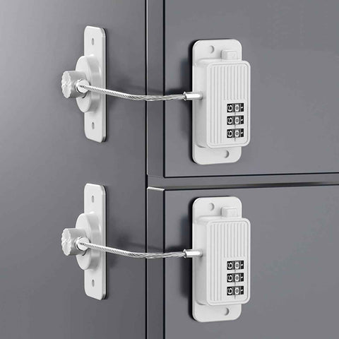 Heavy Duty Combination Refrigerator Lock (2 Pack) - Cabinet Locks Baby Proofing, No Drilling Adhesive Fridge Locks, for Fridge, Cabinets, Drawers, Window and Child Safety Cabinet Lock（white） In Australia - Darrahopens