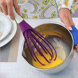 2pcs Kitchen Twist Whisk, 29CM Plastic Flat Balloon Whisk Thick Wire Egg Frother Beater Non Stick Cookware For Cooking Blending Whisking Stirring, Purple+Red In Australia - Darrahopens