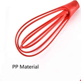 2pcs Kitchen Twist Whisk, 29CM Plastic Flat Balloon Whisk Thick Wire Egg Frother Beater Non Stick Cookware For Cooking Blending Whisking Stirring, Purple+Red In Australia - Darrahopens