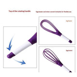 2pcs Kitchen Twist Whisk, 29CM Plastic Flat Balloon Whisk Thick Wire Egg Frother Beater Non Stick Cookware For Cooking Blending Whisking Stirring, Purple+Red In Australia - Darrahopens