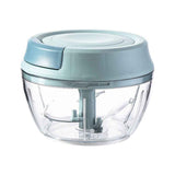 Manual Food Processor Vegetable Chopper, Portable Hand Pull String Garlic Mincer Onion Cutter for Veggies, Ginger, Fruits, Nuts, Herbs, etc.,  Blue In Australia - Darrahopens