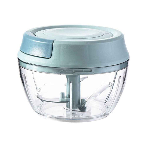 Manual Food Processor Vegetable Chopper, Portable Hand Pull String Garlic Mincer Onion Cutter for Veggies, Ginger, Fruits, Nuts, Herbs, etc.,  Blue In Australia - Darrahopens