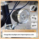 Vintage Retro Bicycle Bike Front Light Lamp LED Fixie Headlight with Bracket, for Women, Beach Cruiser Accessories In Australia - Darrahopens