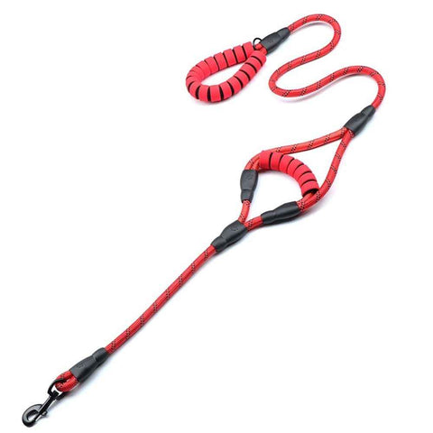 Dog Leash 5ft Long with 2 Comfortable Padded Handles, Reflective Threads Double Handles Lead for Control Safety Dog Training Leash for Small Medium Large Dogs (5 FT, Red) In Australia - Darrahopens