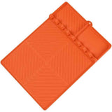 Silicone Griddle Tools Mat, Griddle Accessories Side Shelf Mat Grill Pad for Outdoor Grill Kitchen Counter Spatula Silicone Mat with Drip Pad (Orange)