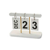 Perpetual Daily Flip Calendar for Desk Reusable Office Desktop Decor Home Accessories Photography Props (White) In Australia - Darrahopens