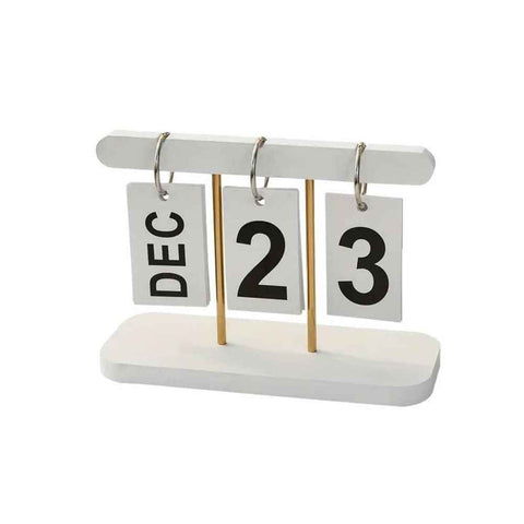 Perpetual Daily Flip Calendar for Desk Reusable Office Desktop Decor Home Accessories Photography Props (White) In Australia - Darrahopens