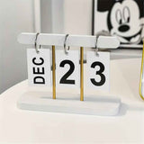 Perpetual Daily Flip Calendar for Desk Reusable Office Desktop Decor Home Accessories Photography Props (White) In Australia - Darrahopens