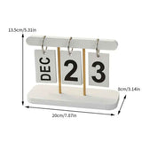 Perpetual Daily Flip Calendar for Desk Reusable Office Desktop Decor Home Accessories Photography Props (White) In Australia - Darrahopens
