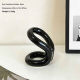 Handmade Ceramic Holder Stand for Toothbrushes, Makeup Brushes, and Pens - Minimalist Design for Bathroom Vanity and Countertops Decor (Black) In Australia - Darrahopens