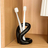 Handmade Ceramic Holder Stand for Toothbrushes, Makeup Brushes, and Pens - Minimalist Design for Bathroom Vanity and Countertops Decor (Black) In Australia - Darrahopens