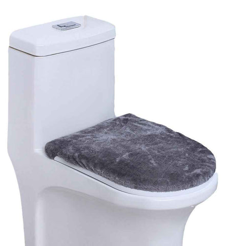 Toilet Lid Cover – velvet, dark gray, Soft & Absorbent, Non-Slip, Machine Washable Bathroom Lid Cover Mat In Australia - Darrahopens
