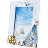 2 pack Desktop Wooden Photo Frame Picture Frames DIY, in Mediterranean For Nautical Beach Themed Home Coffee Shop Decoration(4x6 Inch) In Australia - Darrahopens