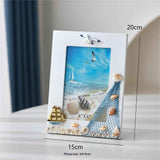 2 pack Desktop Wooden Photo Frame Picture Frames DIY, in Mediterranean For Nautical Beach Themed Home Coffee Shop Decoration(4x6 Inch) In Australia - Darrahopens
