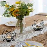 Candle Holder Tealight Holders - 2 Pcs Black Candle Holders for Tea Light & Pillar Candles， Geometric Table Decor for Wedding Party Centerpieces Birthday Gifts In Australia - Darrahopens