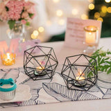 Candle Holder Tealight Holders - 2 Pcs Black Candle Holders for Tea Light & Pillar Candles， Geometric Table Decor for Wedding Party Centerpieces Birthday Gifts In Australia - Darrahopens