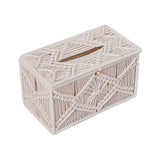 Handmade Tissue Box Cover Rectangle Decorative Boho Tissue Holder Cotton Rope Woven Napkin Facial Paper Organizer Bohemian Desk Storage Container (Ivory) In Australia - Darrahopens