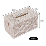 Handmade Tissue Box Cover Rectangle Decorative Boho Tissue Holder Cotton Rope Woven Napkin Facial Paper Organizer Bohemian Desk Storage Container (Ivory) In Australia - Darrahopens