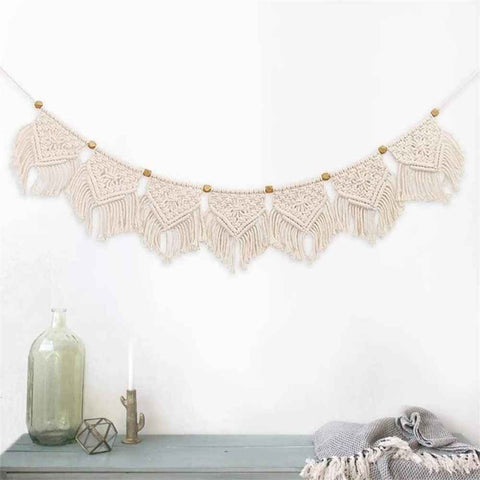 Wall Hanging Fringe Banner - Boho Chic Bohemian Decor - Apartment Dorm Living Room Bedroom Decorative Art, 7 Flags In Australia - Darrahopens