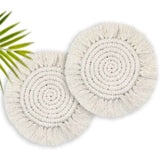 4 pack Coasters Woven Boho Handmade Placemats, for Desk Table Kitchen Dining Room Drink Picnic Housewarming Home Decor Rattan In Australia - Darrahopens