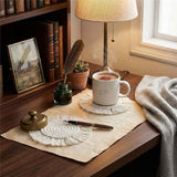 4 pack Coasters Woven Boho Handmade Placemats, for Desk Table Kitchen Dining Room Drink Picnic Housewarming Home Decor Rattan In Australia - Darrahopens