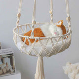 Cat Hammock Bed,Handwoven Hanging Cat Bed with Hanging Kit for Indoor Outdoor Home Decor Ceiling Catio Swing for Playing Sleeping Climbing and Lounging(30*100cm) In Australia - Darrahopens