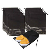 12PCS Shoe Bags for Travel - Large Dustproof Drawstring Shoes Pouch Packing Organizers for Men & Women, Black（storage bag only） In Australia - Darrahopens